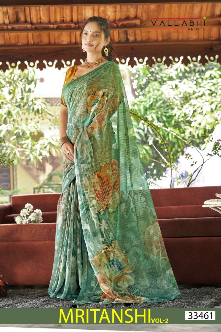 MRITANSHI VOL 2 BY VALLABHI PRINTS DESIGNER BRASSO SAREE FOR WOMEN 