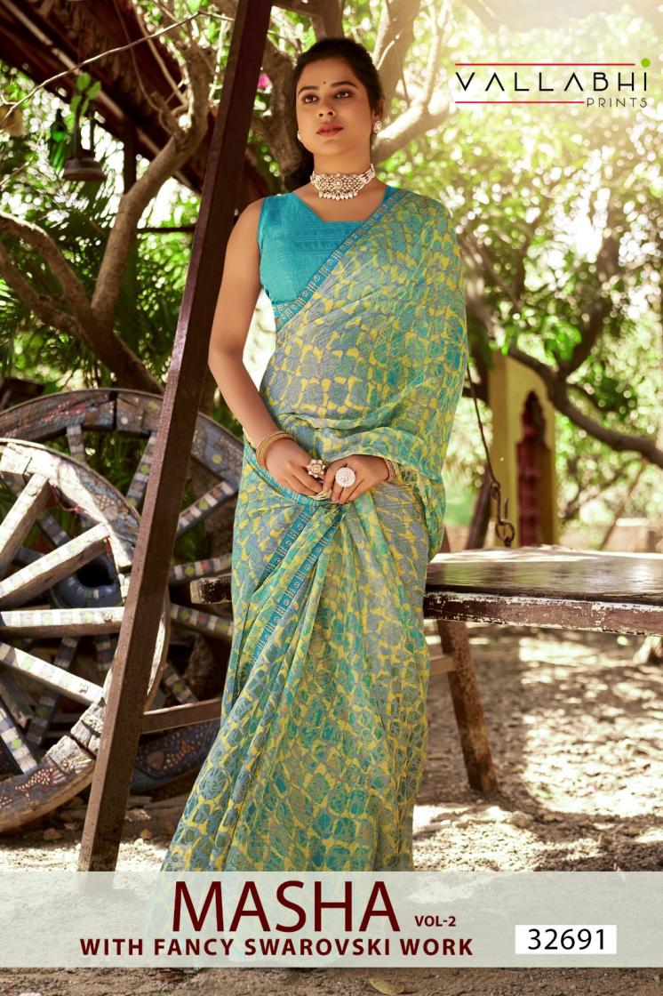 MASHA VOL 2 BY VALLABHI PRINTS GEORGETTE STYLISH LOOK FOR LADIES SAREE 