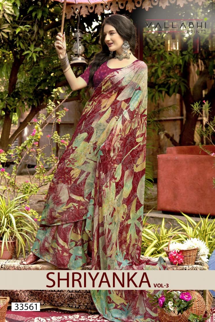 shriyanka vol 3 by vallabhi prints casual chiffon best saree online 