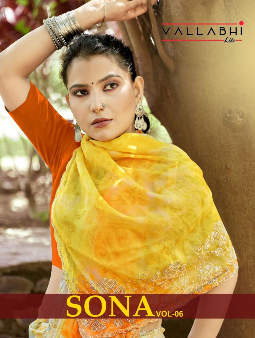 sona vol 6 by vallabhi prints 1351-1356 series georgette sarees 