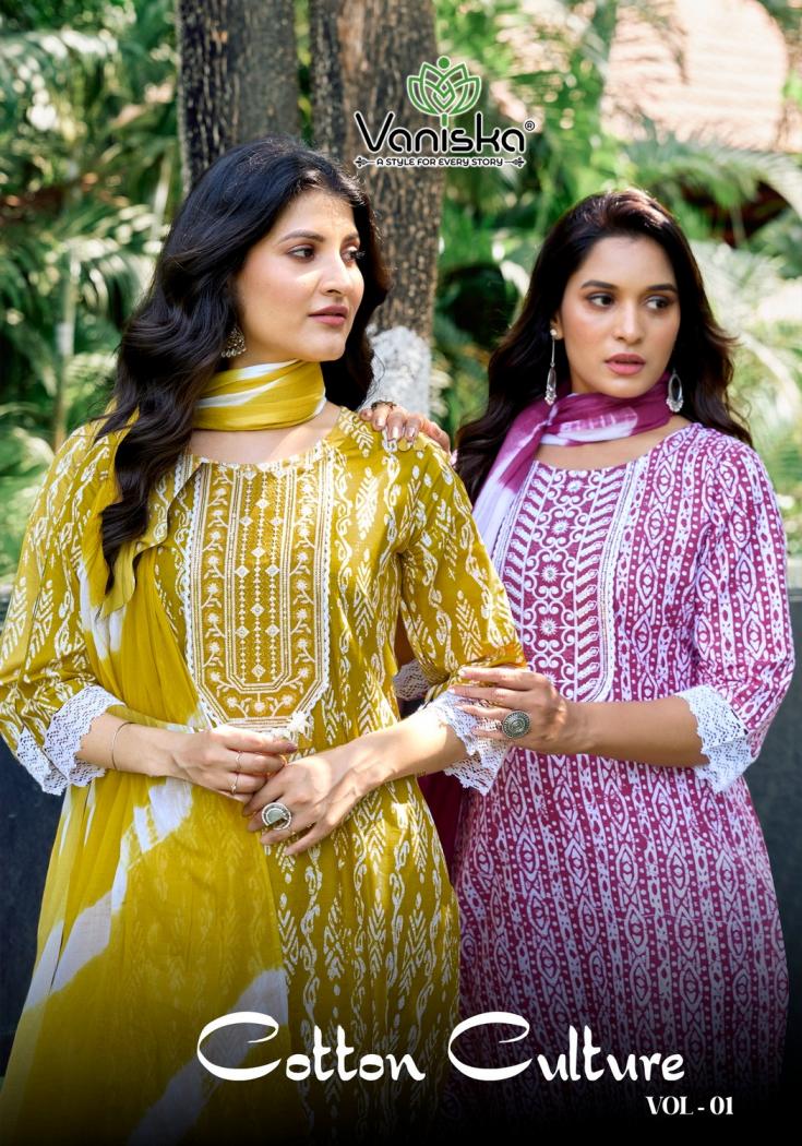 COTTON CULTURE VOL 1 BY VANISKA COLOURPIX READYMADE COTTON CLASSIC PLUS SIZE 3PCS DRESS