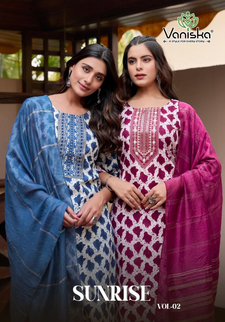 sunrise vol 2 by vaniska colourpix capsule print stylish 3pcs dress