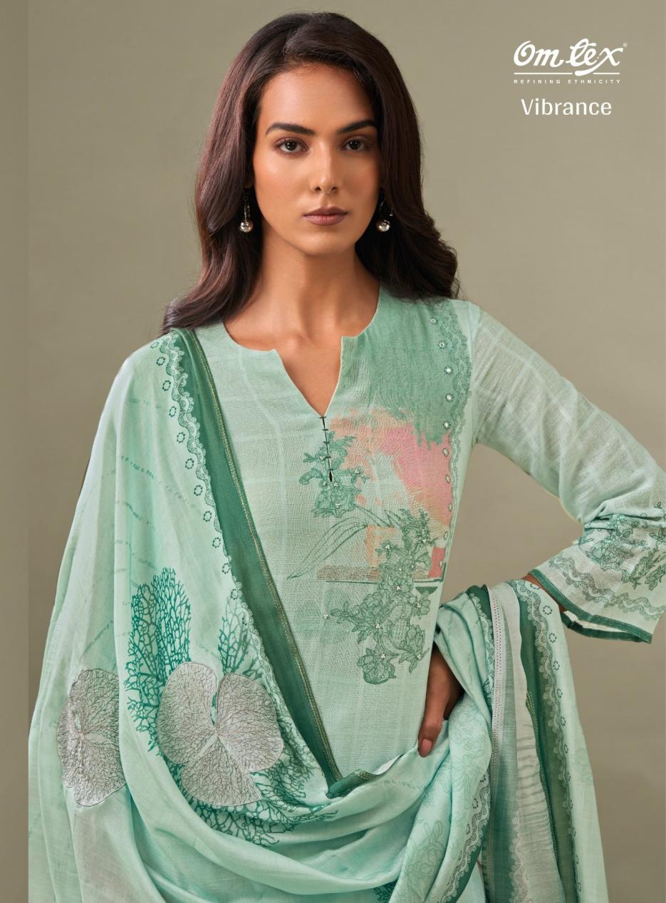 OMTEX LAUNCH VIBRANCE LINEN COTTON CHECKS UNSTITCH SUITS 