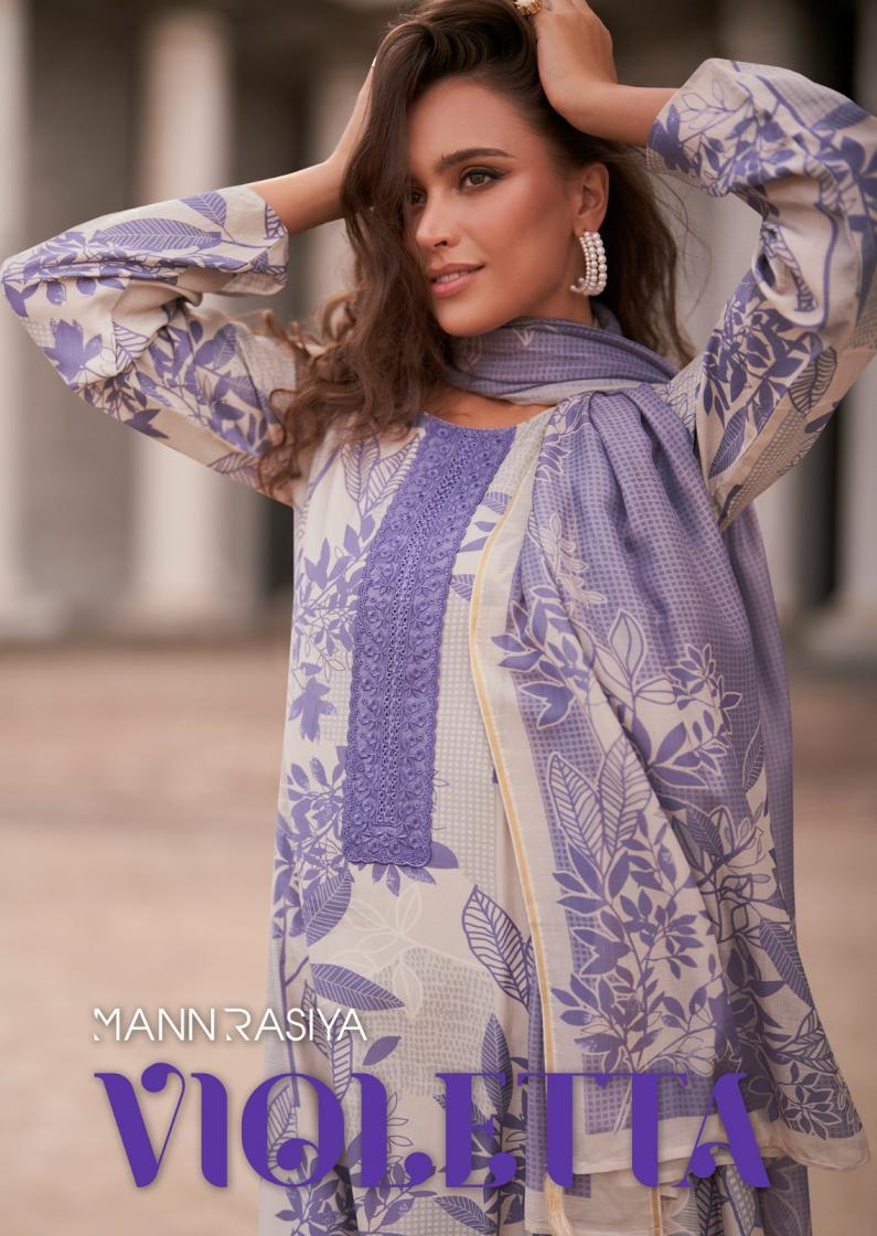 MANNRASIYA LAUNCH VIOLETTA VOL1 PRETTY UNSTITCHED SUITS 