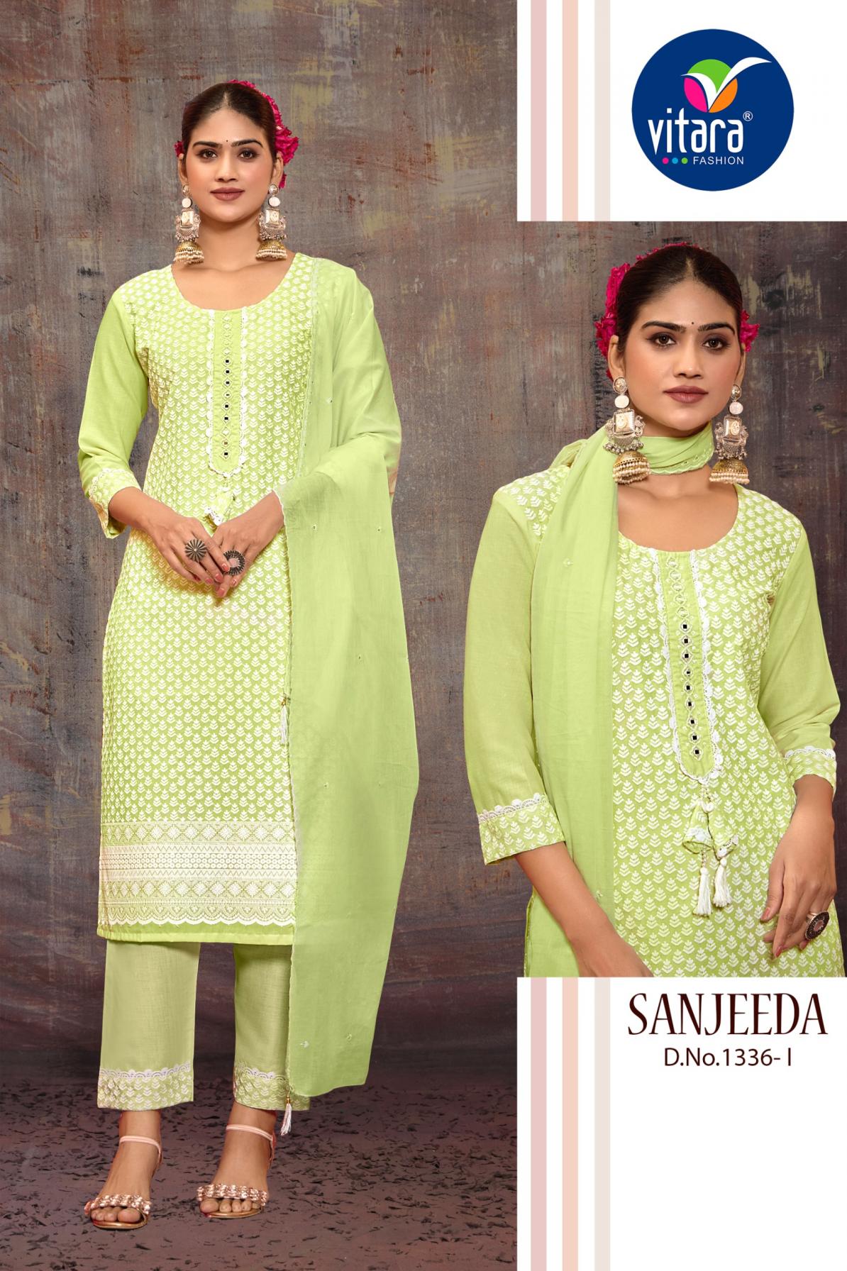 SANJEEDA BY VITARA FASHION 3 PIECE COTTON DRESS FOR SUMMERS 