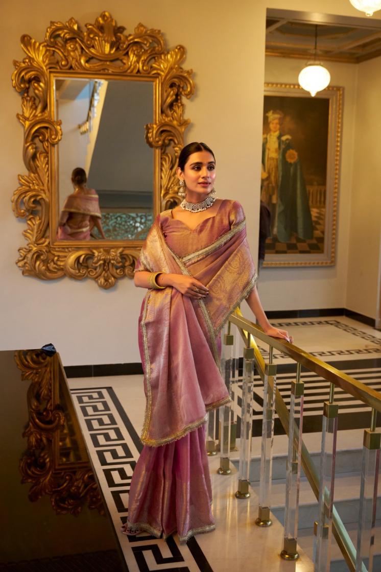 YNF7114 RANI SA TISSUE SHIMMER TRADITIONAL SAREES ONLINE 