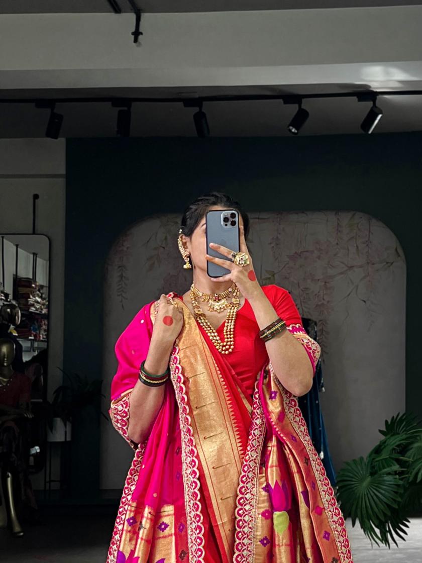 YNF7407 JACQUARD SILK FANCY MARATHI LOOK PAITHANI SAREE