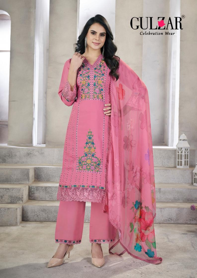 GULZAR LAUNCH ZOHRA VISCOSE ROMAN SILK FULL STITCH PAKISTANI SUITS  