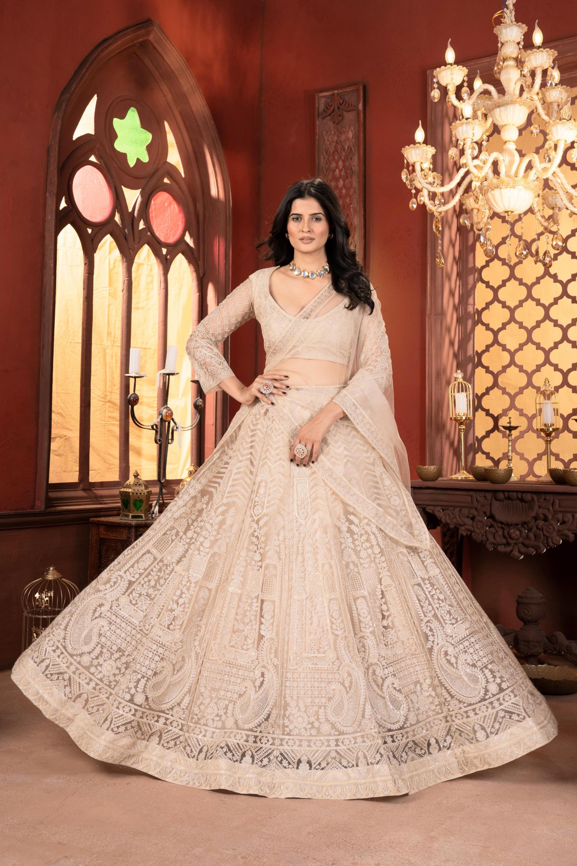 5099 NET SEQUENCE WORK BUY WEDDING LEHENGA ONLINE