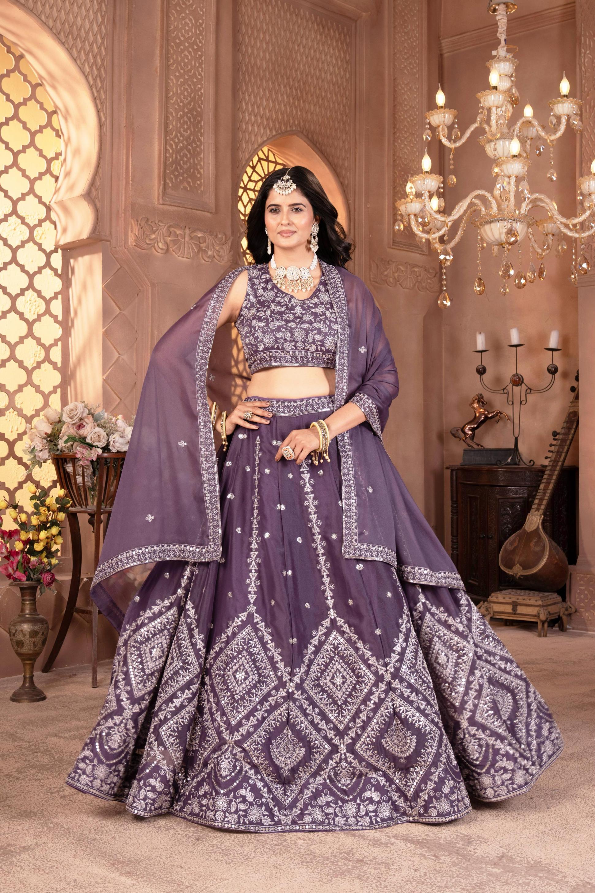 5112 TRADITIONAL WEAR STAR GEORGETTE LEHENGAS FOR FESTIVALS 