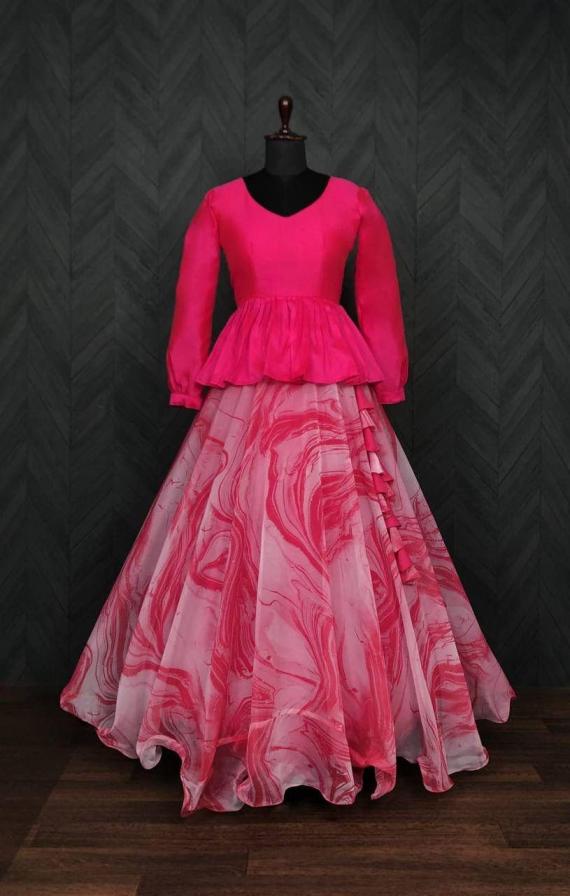 7032 ORGANZA READYMADE SHIP TRENDY CHANIYA CHOLI FOR WOMENS 