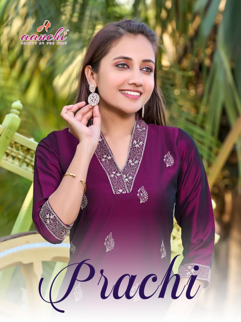 PRACHI BY AANCHI RANGILA SILK AMAZING FULL STITCH LONG KURTI 