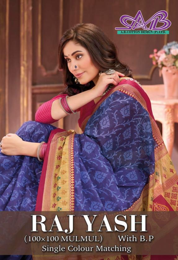 RAJ YASH BY AB MUL MUL COTTON AMAZING SAREE FOR WOMENS 