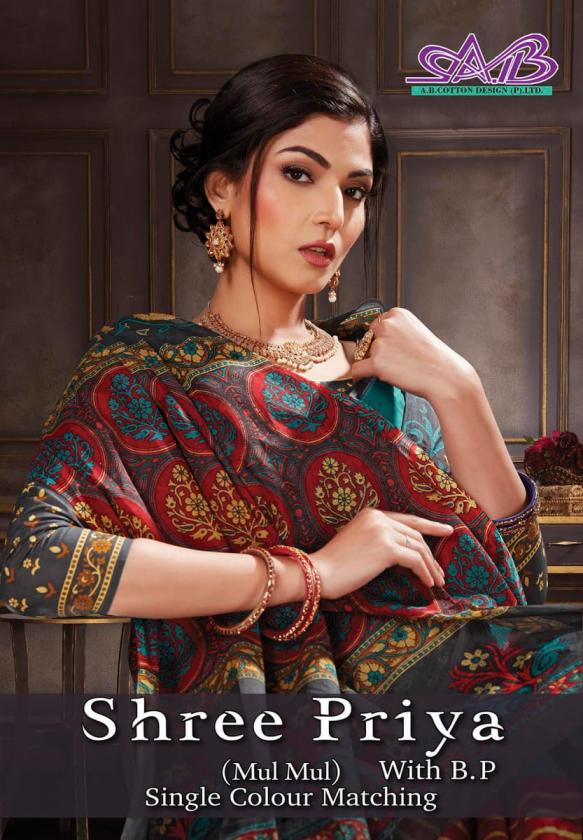 SHREE PRIYA BY AB MUL MUL COTTON STYLISH SAREES ONLINE 