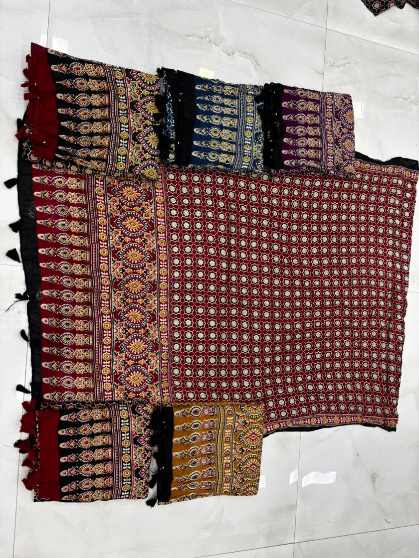 AJRAKH VISCOSE RAYON POPULAR DESIGN FANCY DUPATTA ONLINE 