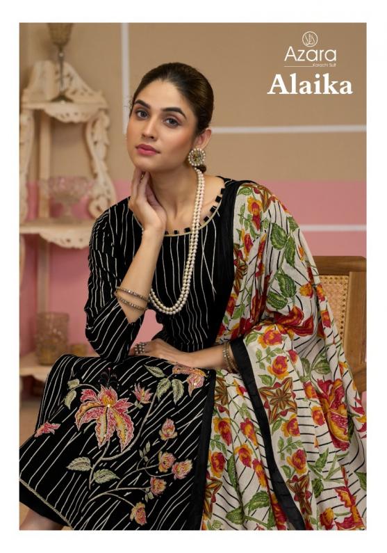 AZARA RADHIKA FASHION ALAIKA AMAZING LAWN COTTON 3PCS DRESS