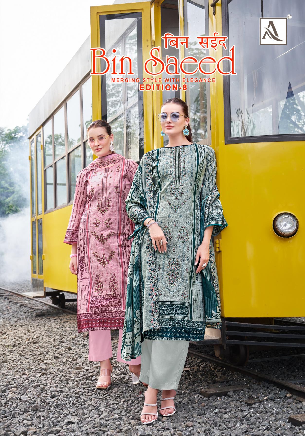BIN SAEED VOL 8 BY ALOK COTTON PAKISTANI DRESS MATERIALS 