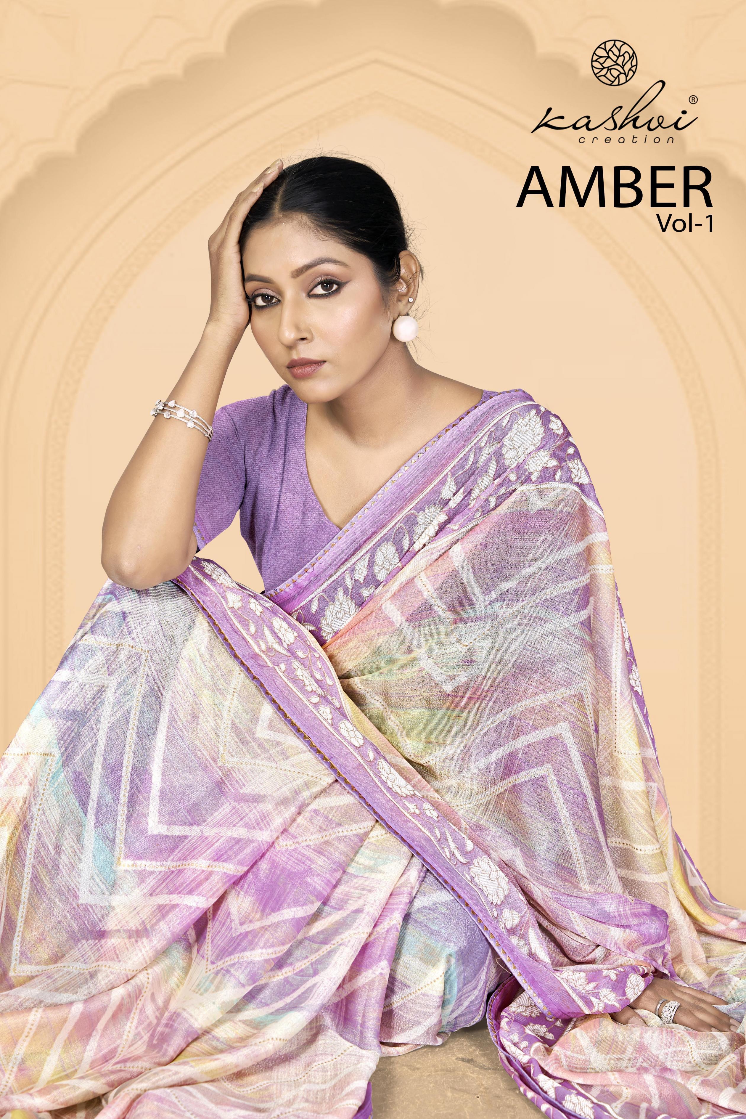 AMBER VOL 1 BY KASHVI CREATION PARTY WEAR SAREE 