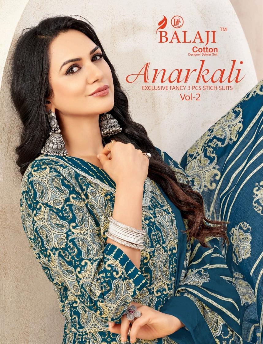 BALAJI ANARKALI VOL 2 POPULAR DESIGN FULL STITCH COTTON SALWAR KAMEEZ 