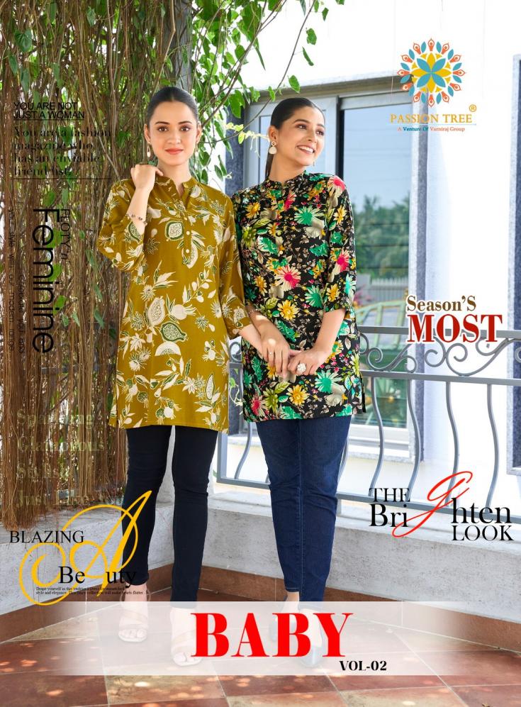 BABY VOL 2 BY PASSION TREE STYLISH READYMADE SHORT KURTIS 