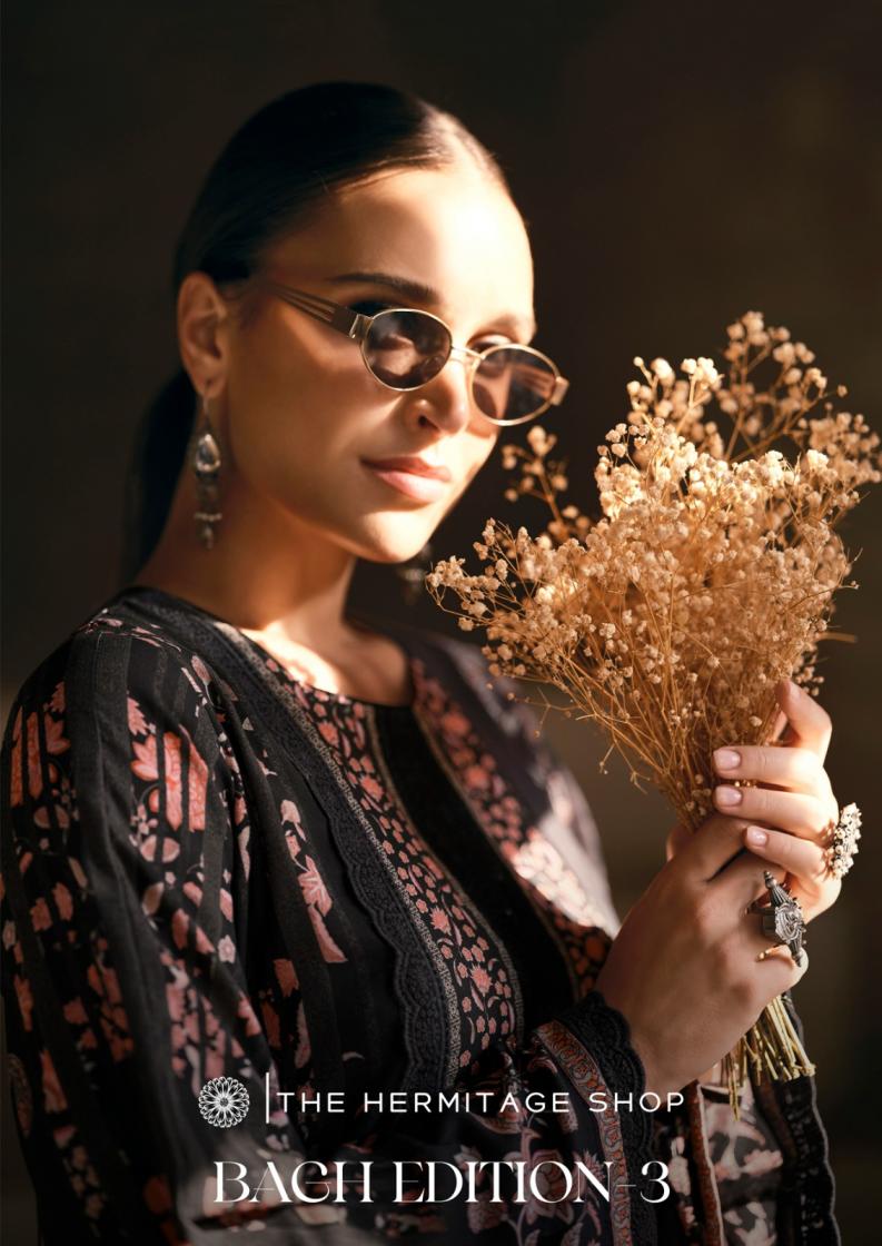 THE HERMITAGE SHOP BAGH EDITION VOL 3 LAWN FULL STITCH PAKISTANI PLUS SIZE 3PCS DRESS