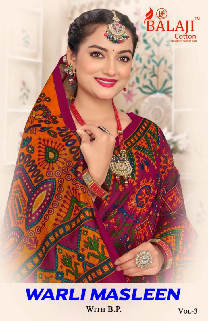 WARLI MASLEEN VOL 3 BY BALAJI COTTON HIT DESIGN SAREES ONLINE 