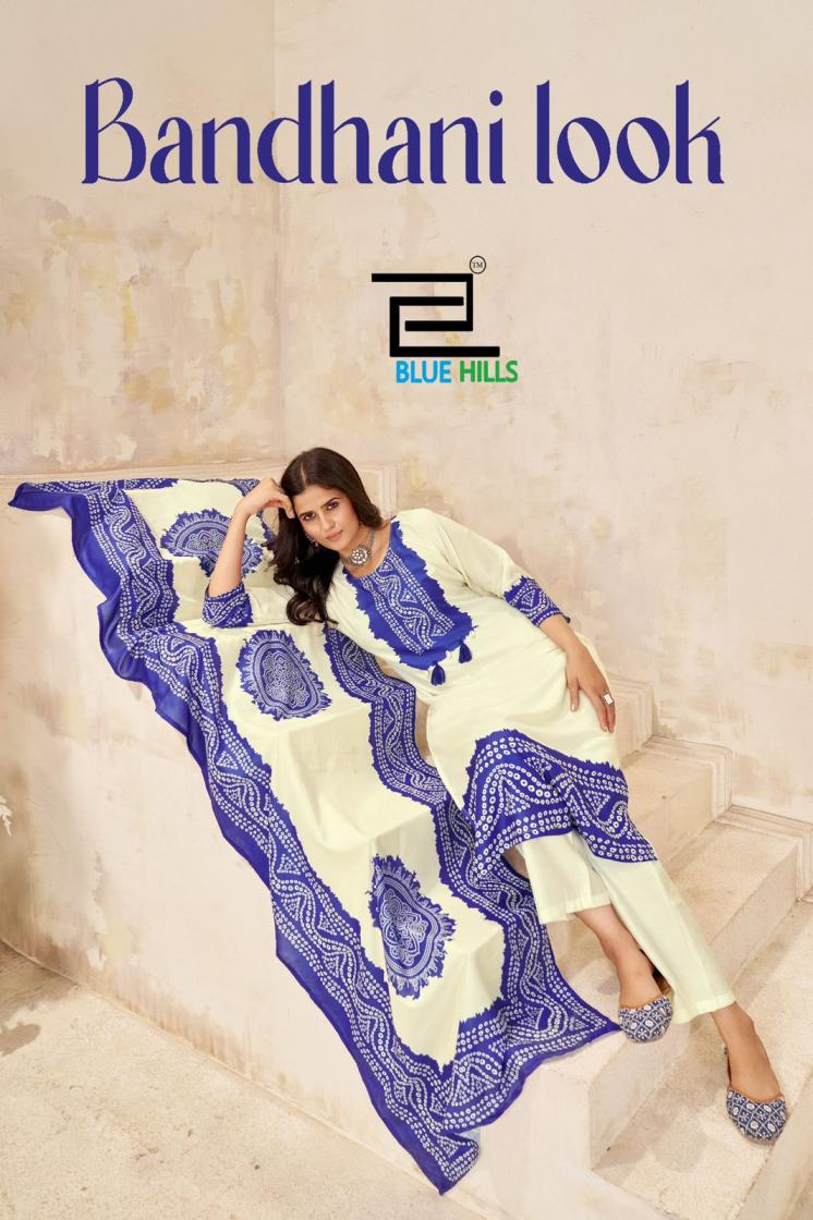 BLUE HILLS BANDHANI LOOK MUSLIN FULLY STITCH STYLISH PLUS SIZE SUITS 