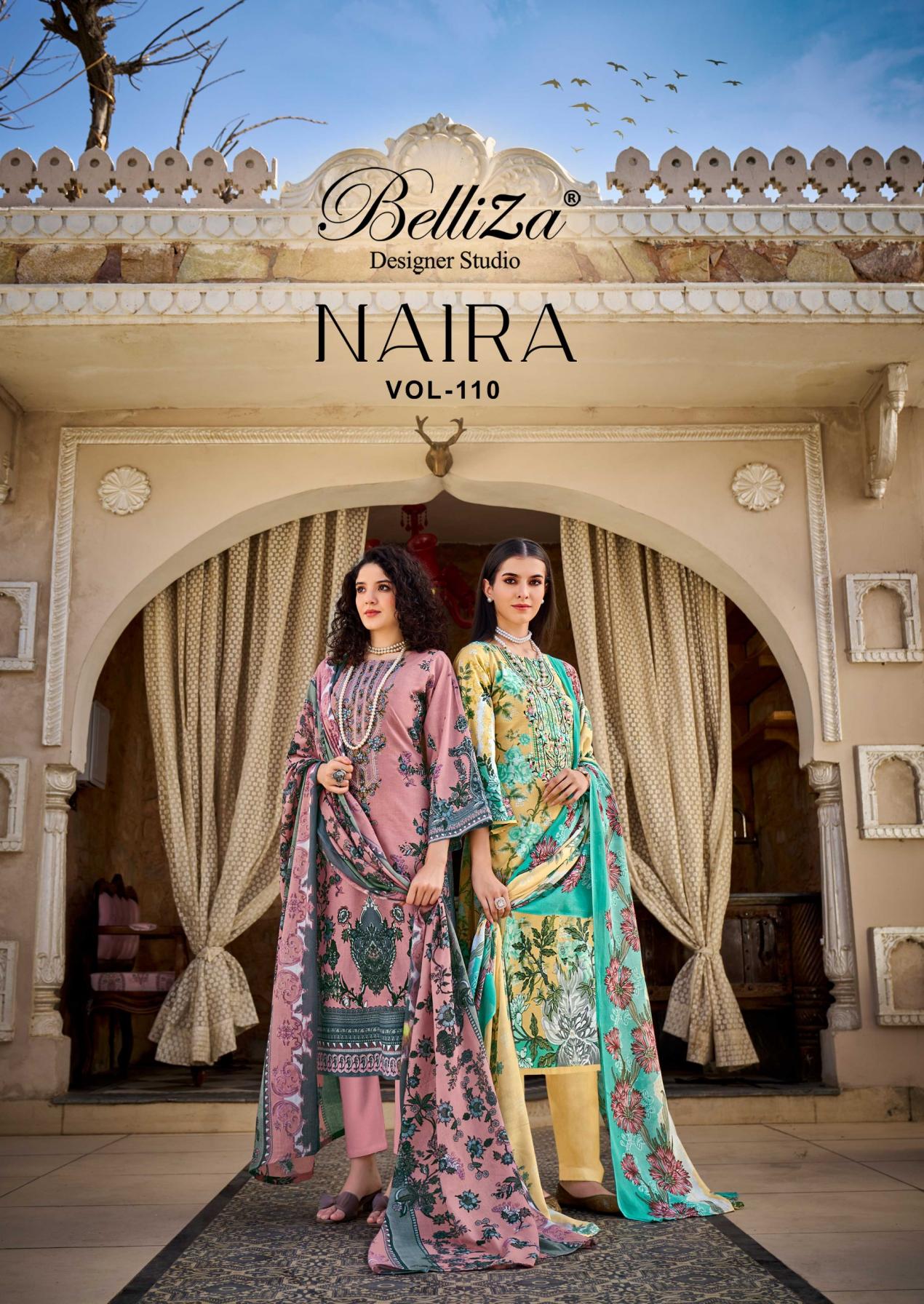 NAIRA VOL 110 BY BELLIZA DESIGNER FULLY STITCH BIG SIZE MODERN PAKISTANI SUITS 