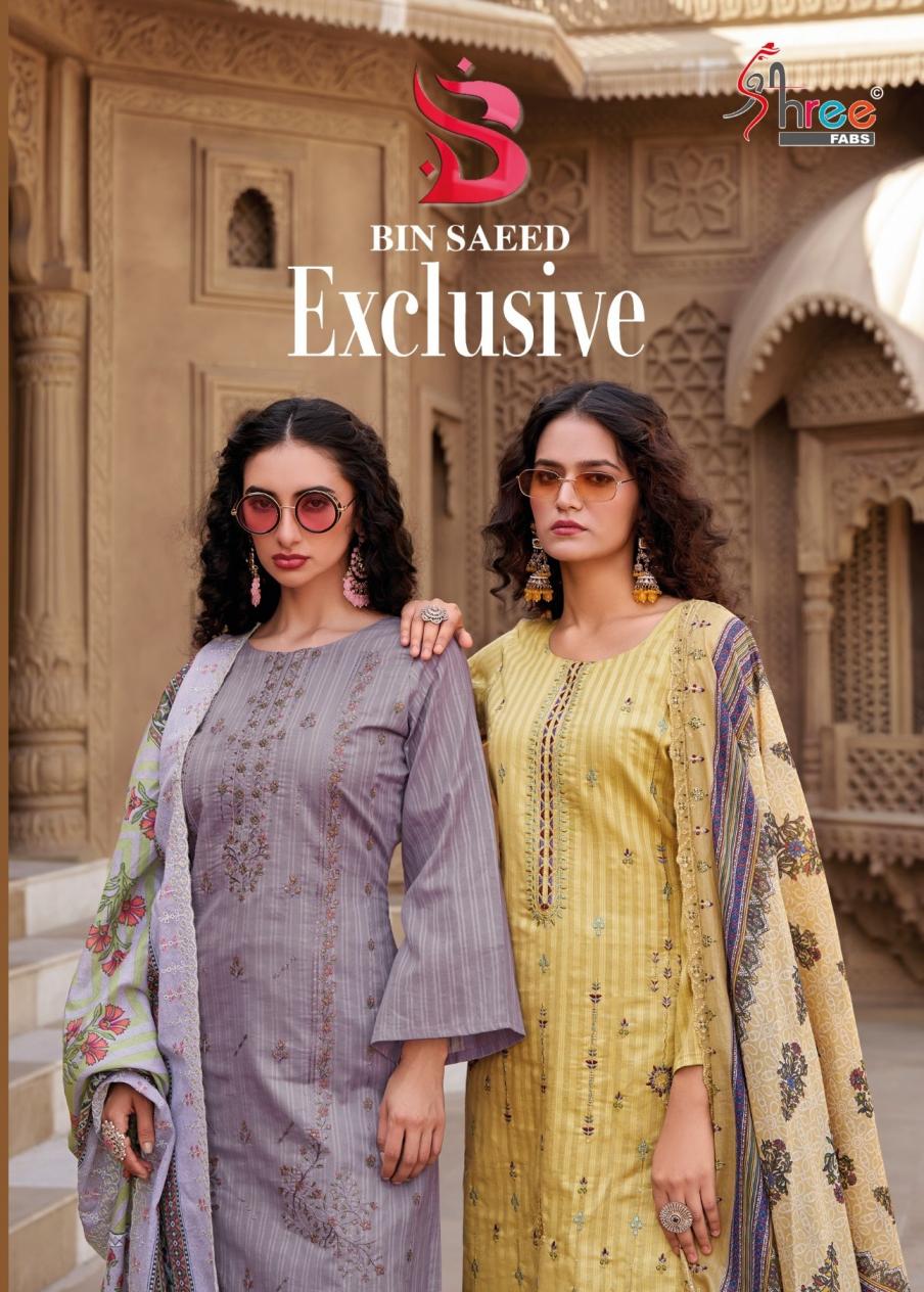 BIN SAEED EXCLUSIVE SHREE FABS DOBY COTTON FULL STITCH PAKISTANI SUITS 