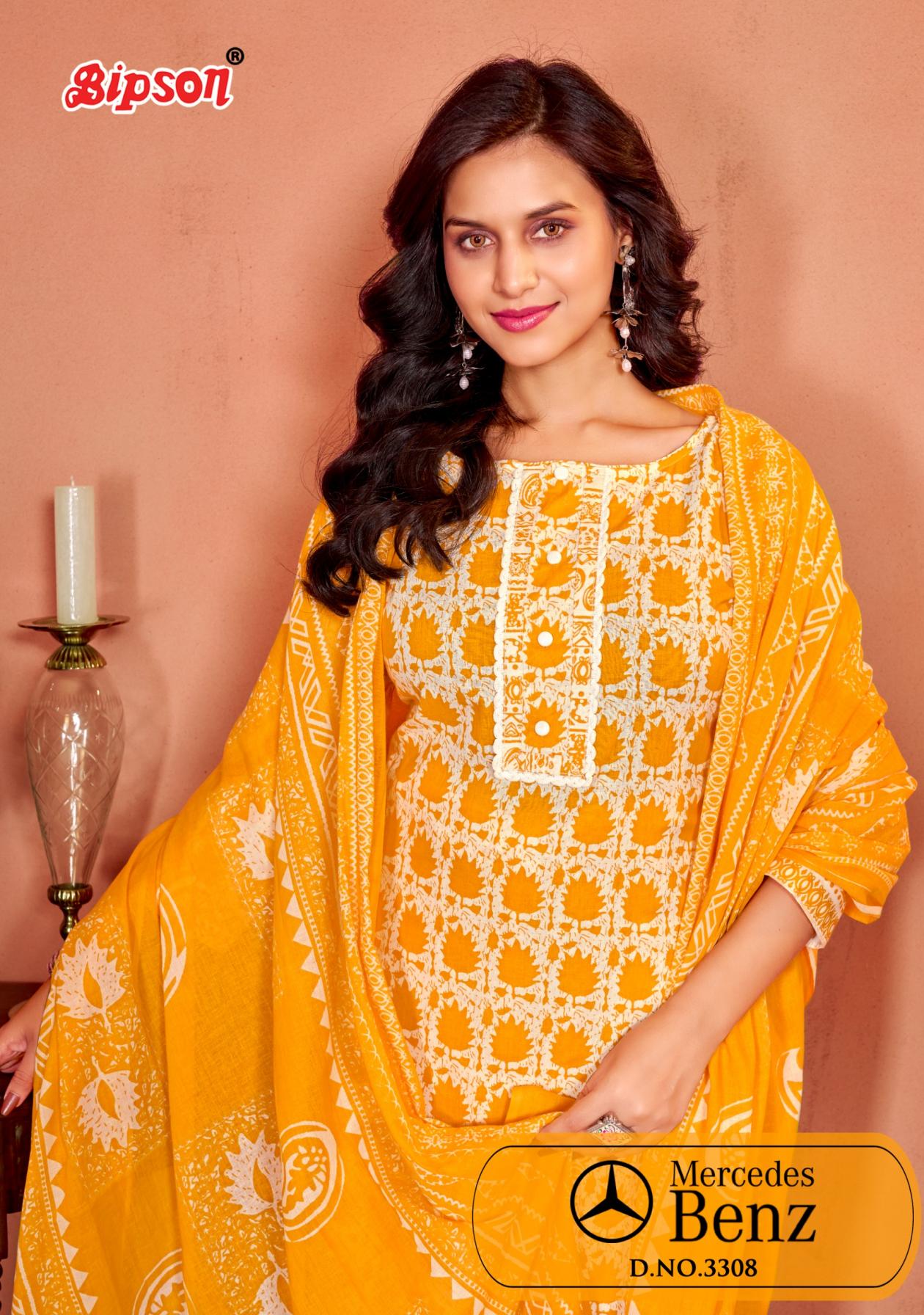 MERCEDES 3308 BY BIPSON PRINTS COTTON PRETTY SALWAR KAMEEZ 