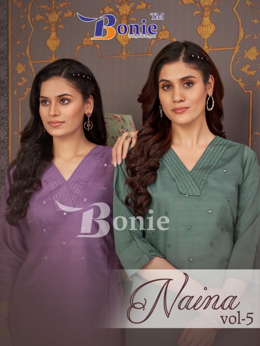 NAINA VOL 5 BY BONIE PRESENTS CASUAL HOUSEWEAR KURTI WITH BOTTOM 