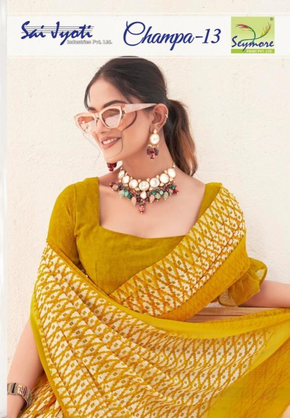 SEYMORE PRINT CHAMPA VOL 13 GEORGETTE GORGEOUS LOOK SAREES 