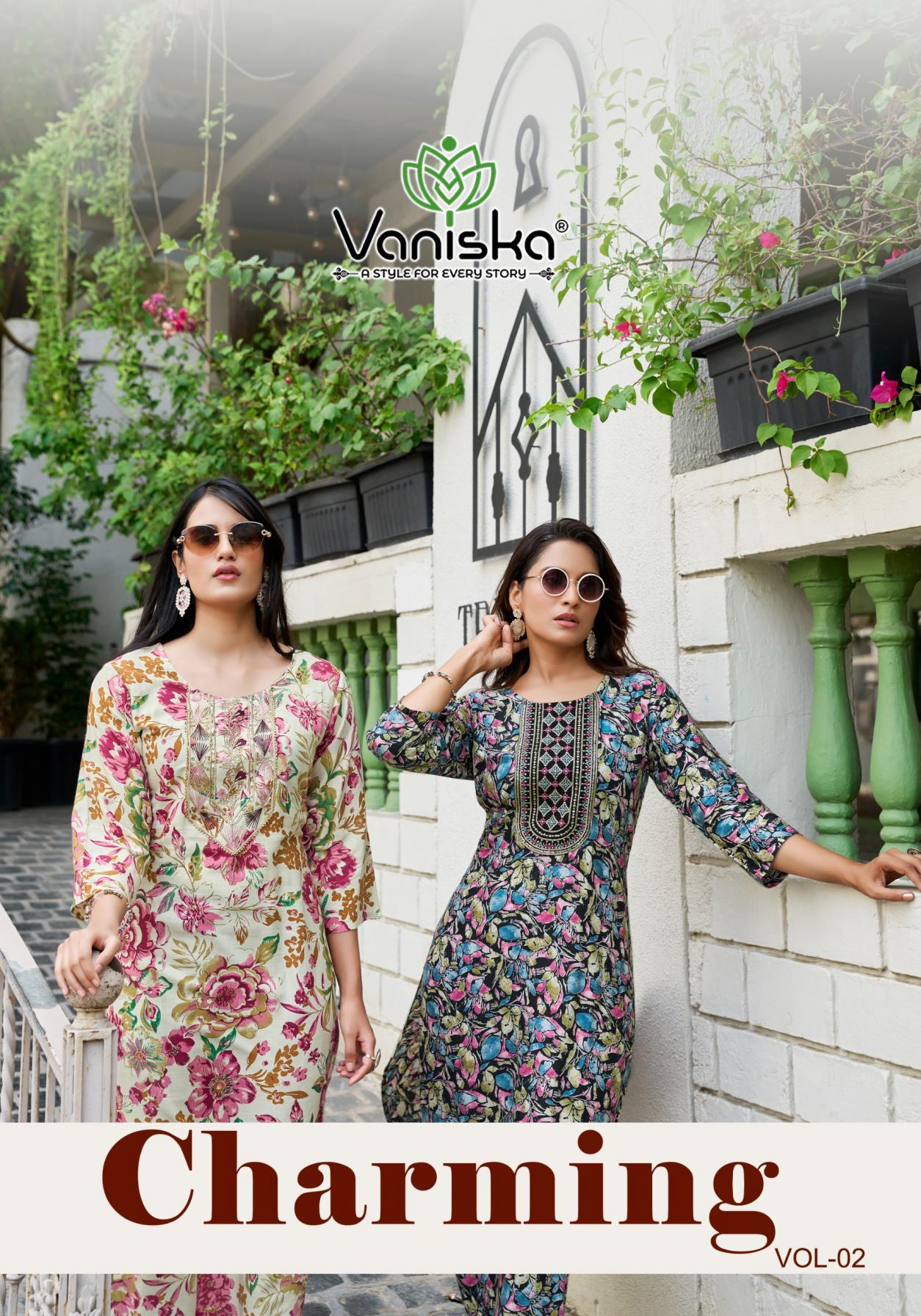 VANISKA COLOURPIX CHARMING VOL 2 FULL STITCH RAYON BIG SIZE KURTI
