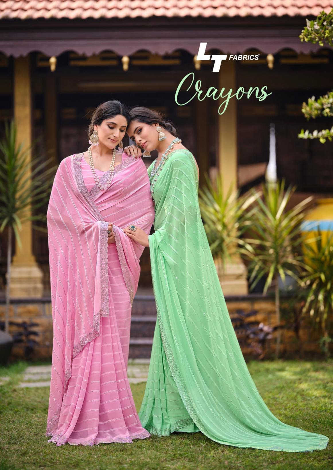 LT FASHION CRAYONS FANCY WEIGHTLESS PATTERN NEW DESIGN SAREE 2025
