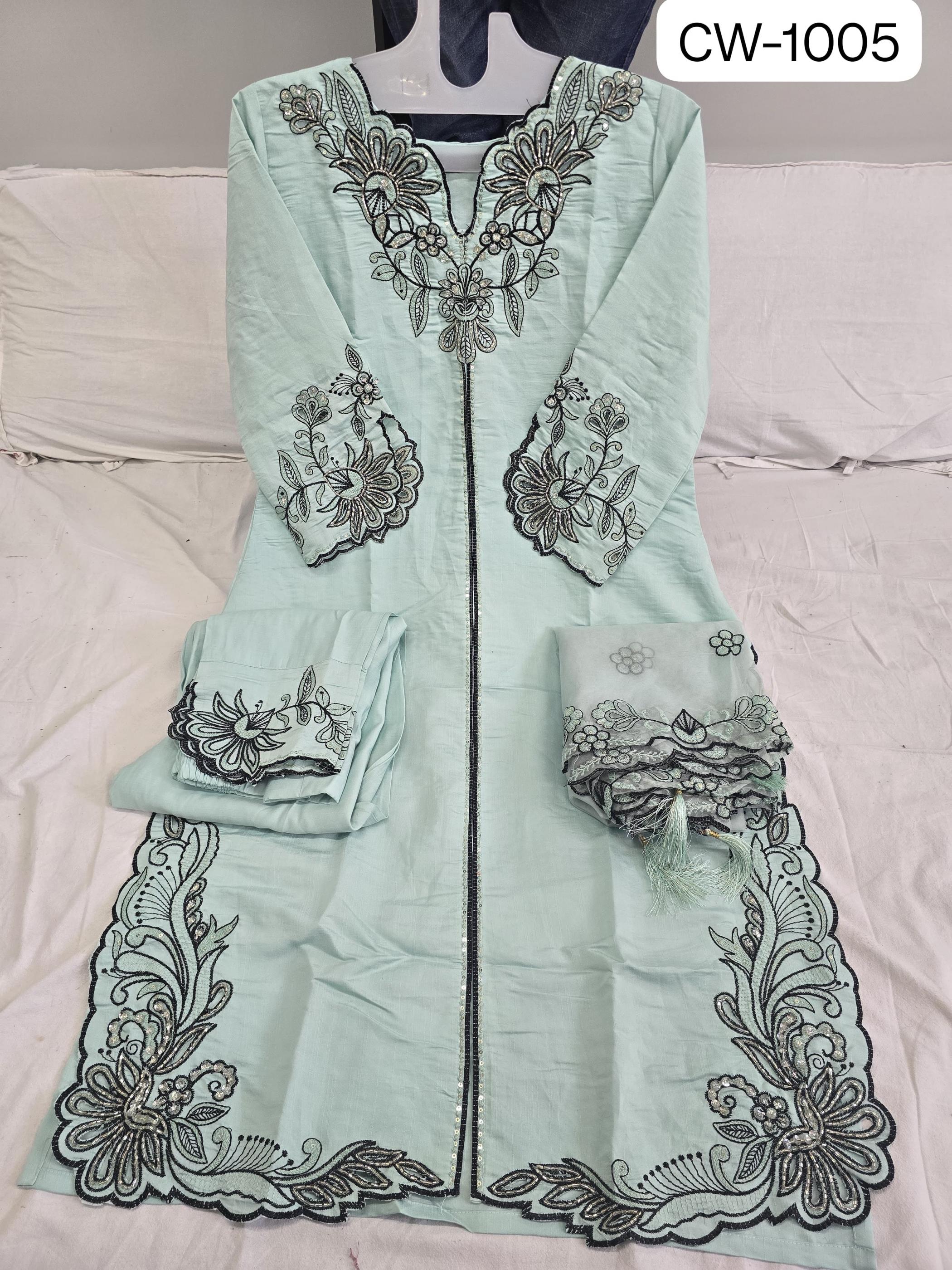 MUSHK SHRADDHA DESIGNER CW 1005 RAGGA ROMAN FULL STITCH PAKISTANI 3PCS DRESS