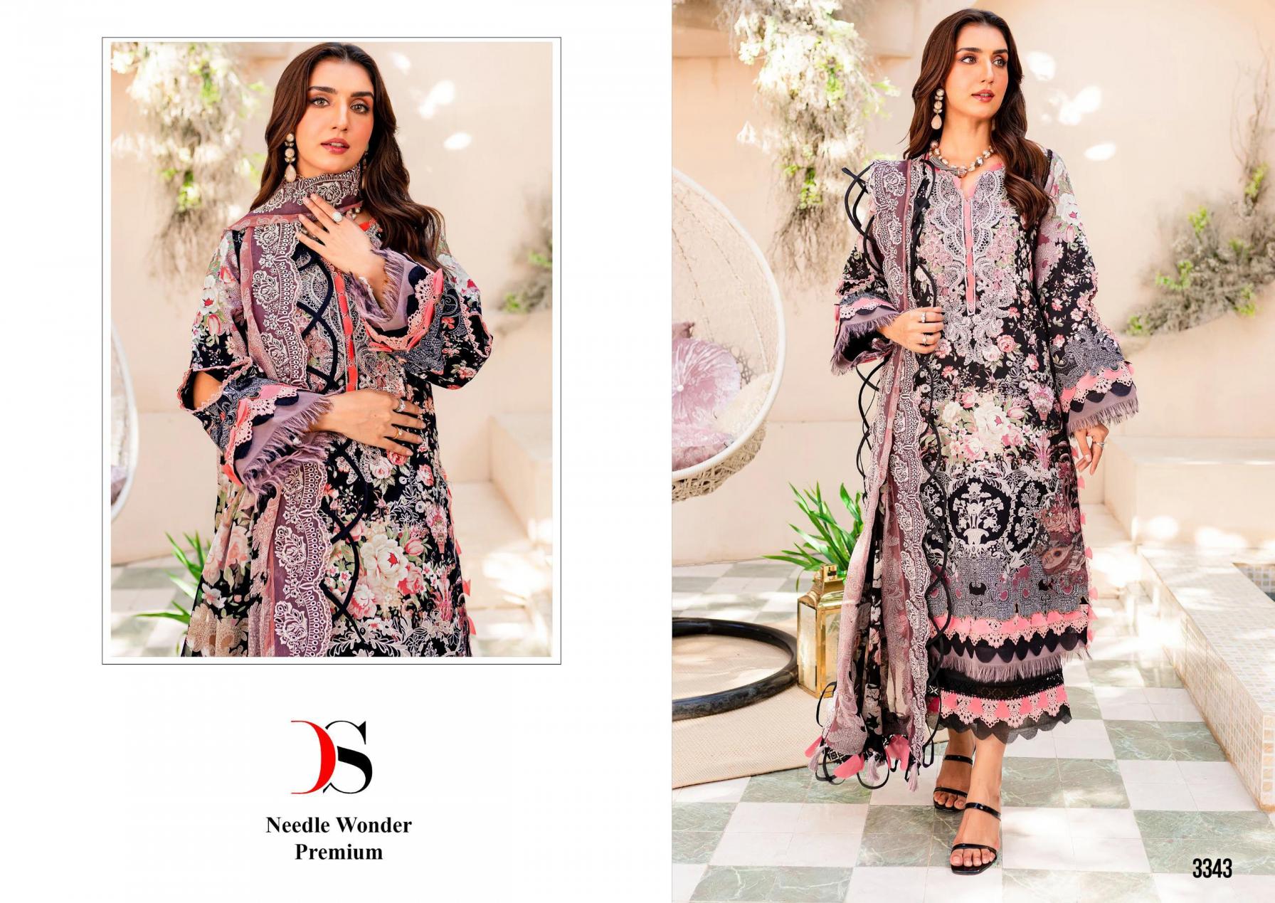 NEEDLE WONDER PREMIUM BY DEEPSY SUITS 3343 COTTON PAKISTANI UNSTITCH SUITS  