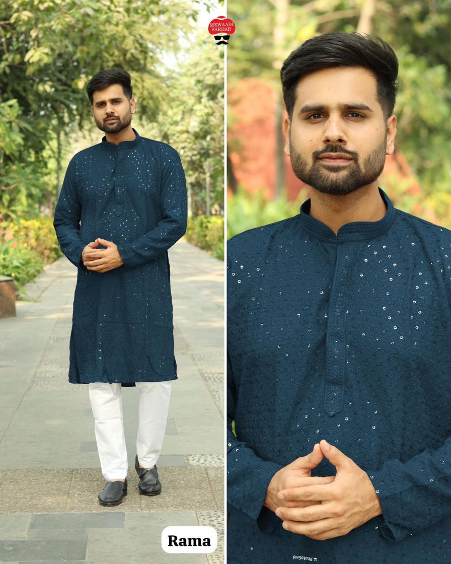 DESI BOYZ RAYON FASHIONABLE FULL STITCH CHIKAN WORK MENS KURTA