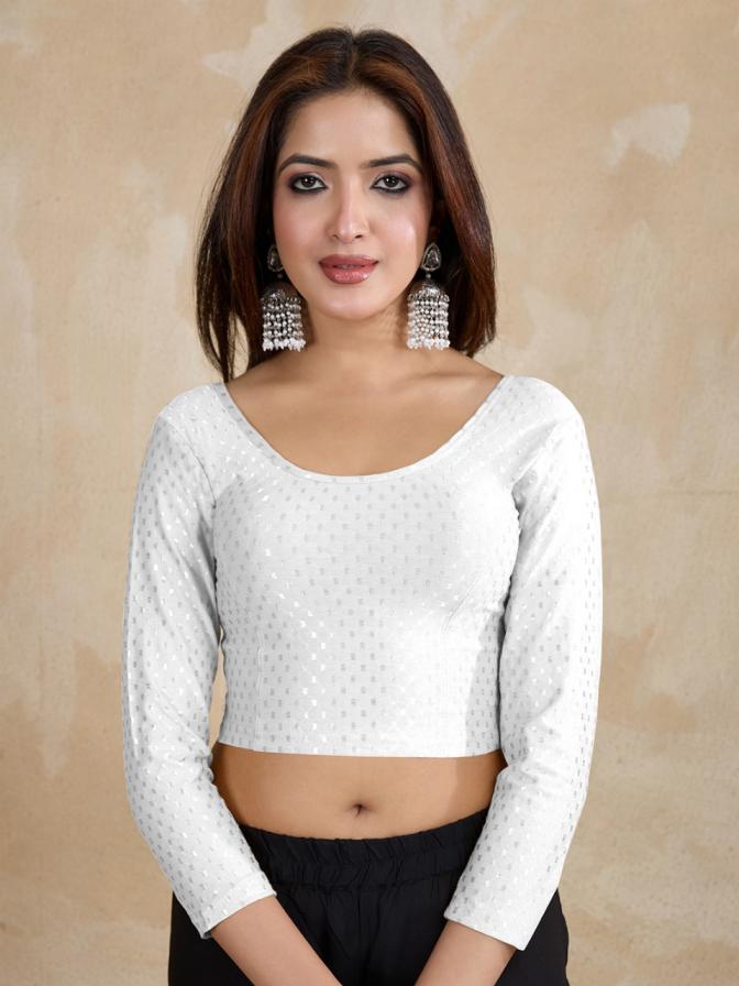 DOBBY COTTON HIT DESIGN FULL STITCH BLOUSE FOR WOMENS 