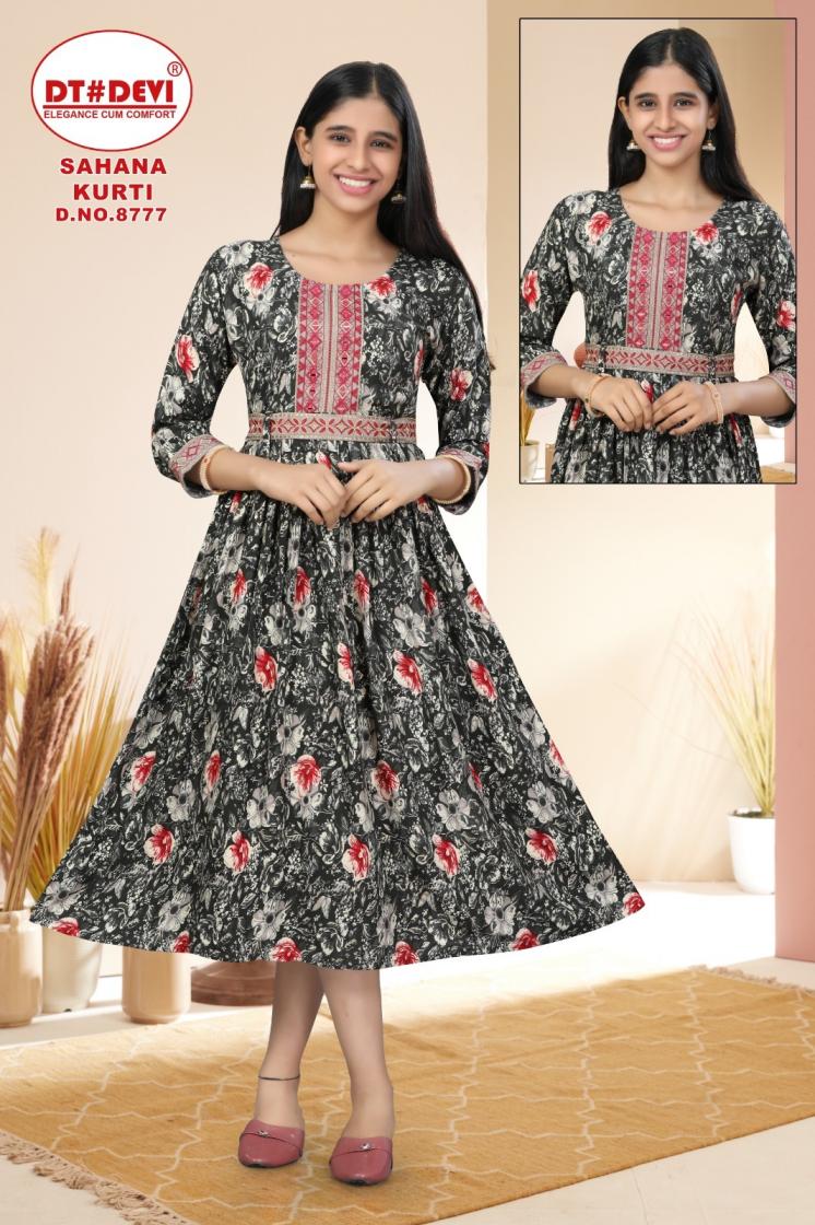SAHANA KURTI BY DT DEVI 8777 RAYON PRINT READYMADE KIDS COMBO KURTIS 