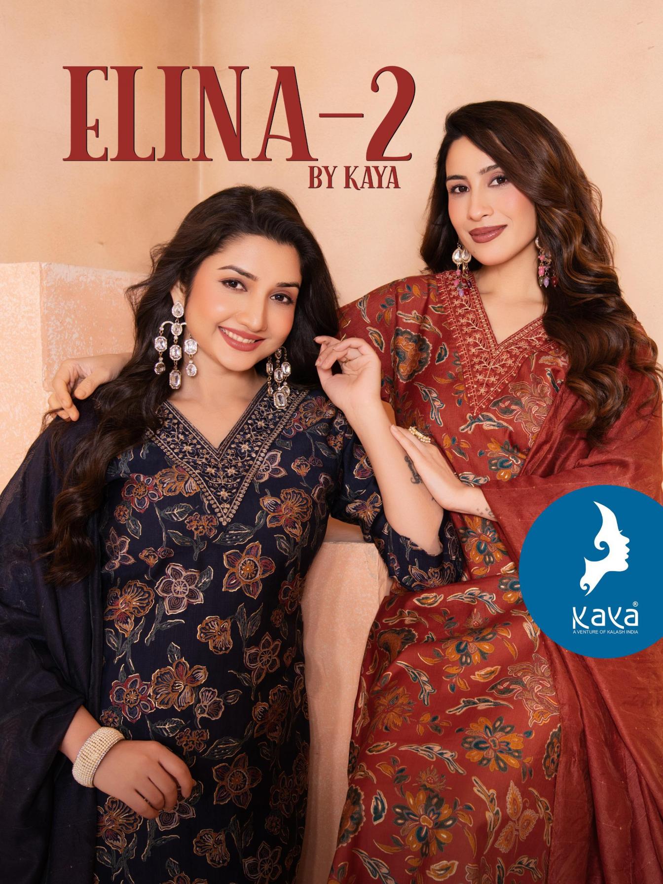 KAYA ELINA VOL 2 READYMADE CLASSIC VERTICAL PRINT 3PCS DRESS