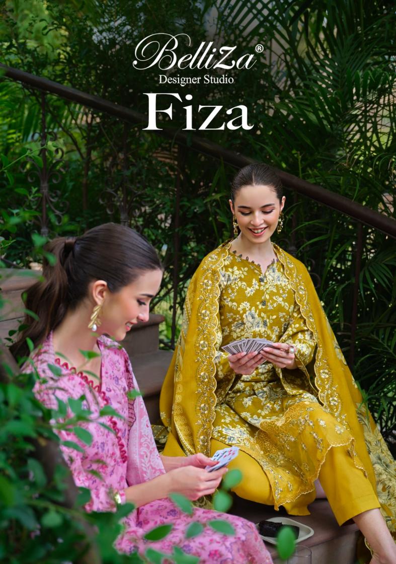 BELLIZA DESIGNER FIZA COTTON MODERN PAKISTANI 3PCS DRESS
