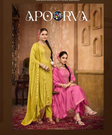 APOORVA BY FOURDOTS BSY PATTERN WORK STYLISH UNSTITCH SUITS 