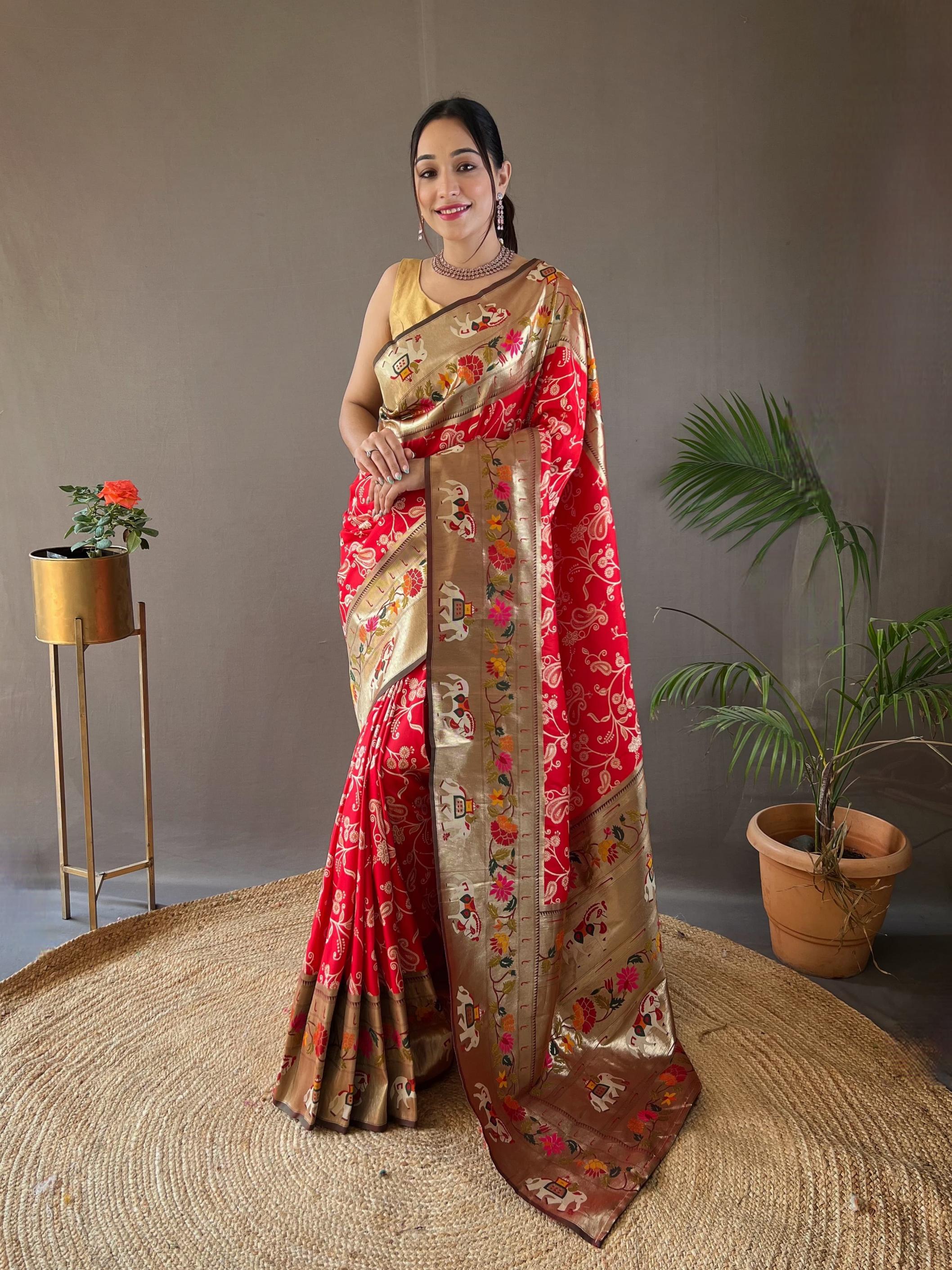 GODAVARI HIT DESIGN WEAVING PAITHANI SAREE FOR WOMENS 