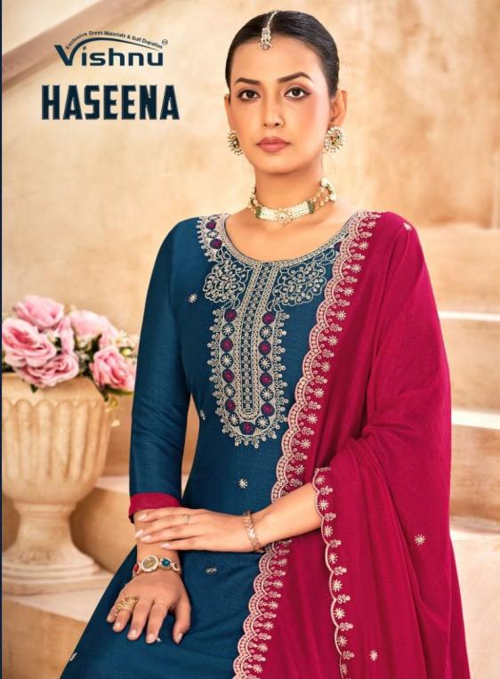 VISHNU LUNCH HASEENA VICHITRA SILK AMAZING UNSTITCH 3PCS DRESS