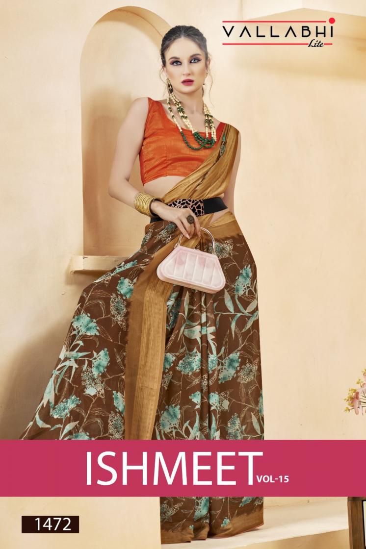 VALLABHI LITE ISHMEET VOL 15 GEORGETTE AMAZING PRINT SAREES 