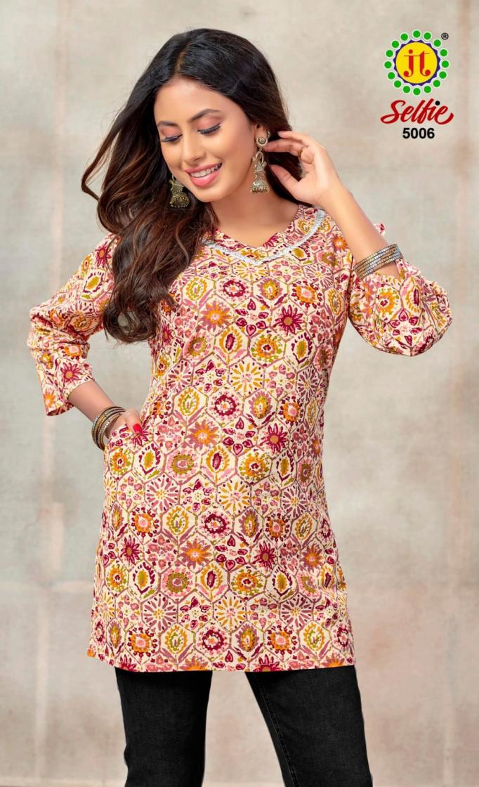 SELFIE BY JT UNIQUE COLOURS COTTON FULL STITCH WESTERN TOPS 