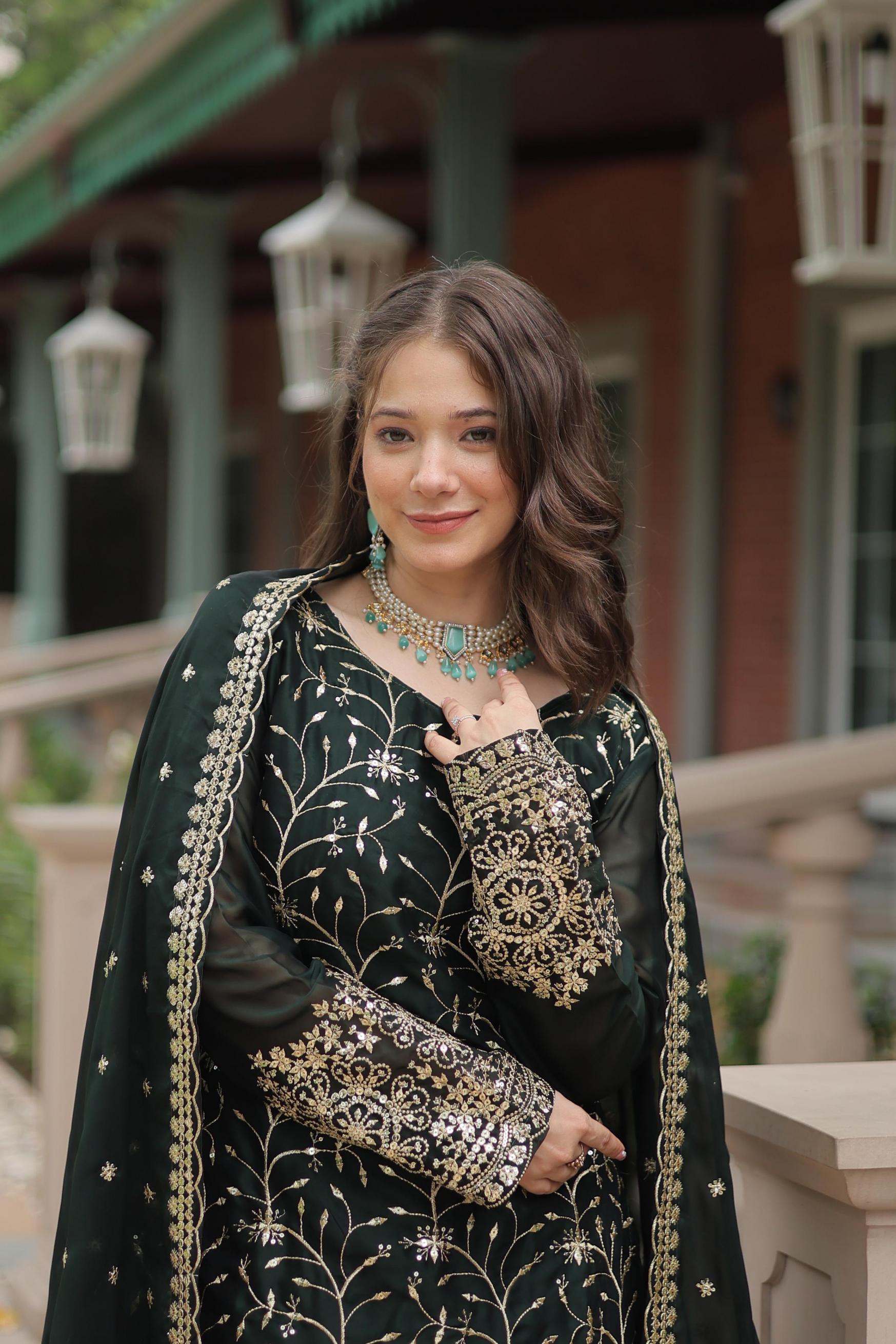KA 1132 FULLY STITCH RANGOLI SILK EMBROIDERED PLAZZO KURTI WITH DUPATTA 