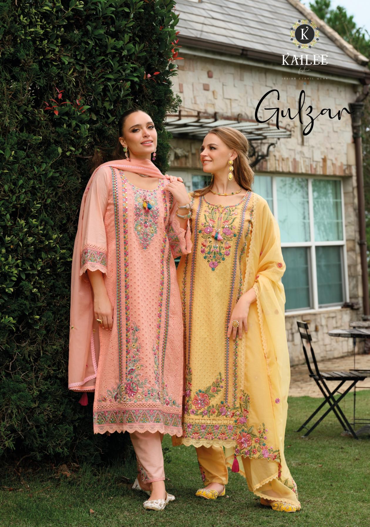 GULZAR BY KAILEE FASHION COTTON FASHIONABLE FULL STITCH 3PCS DRESS