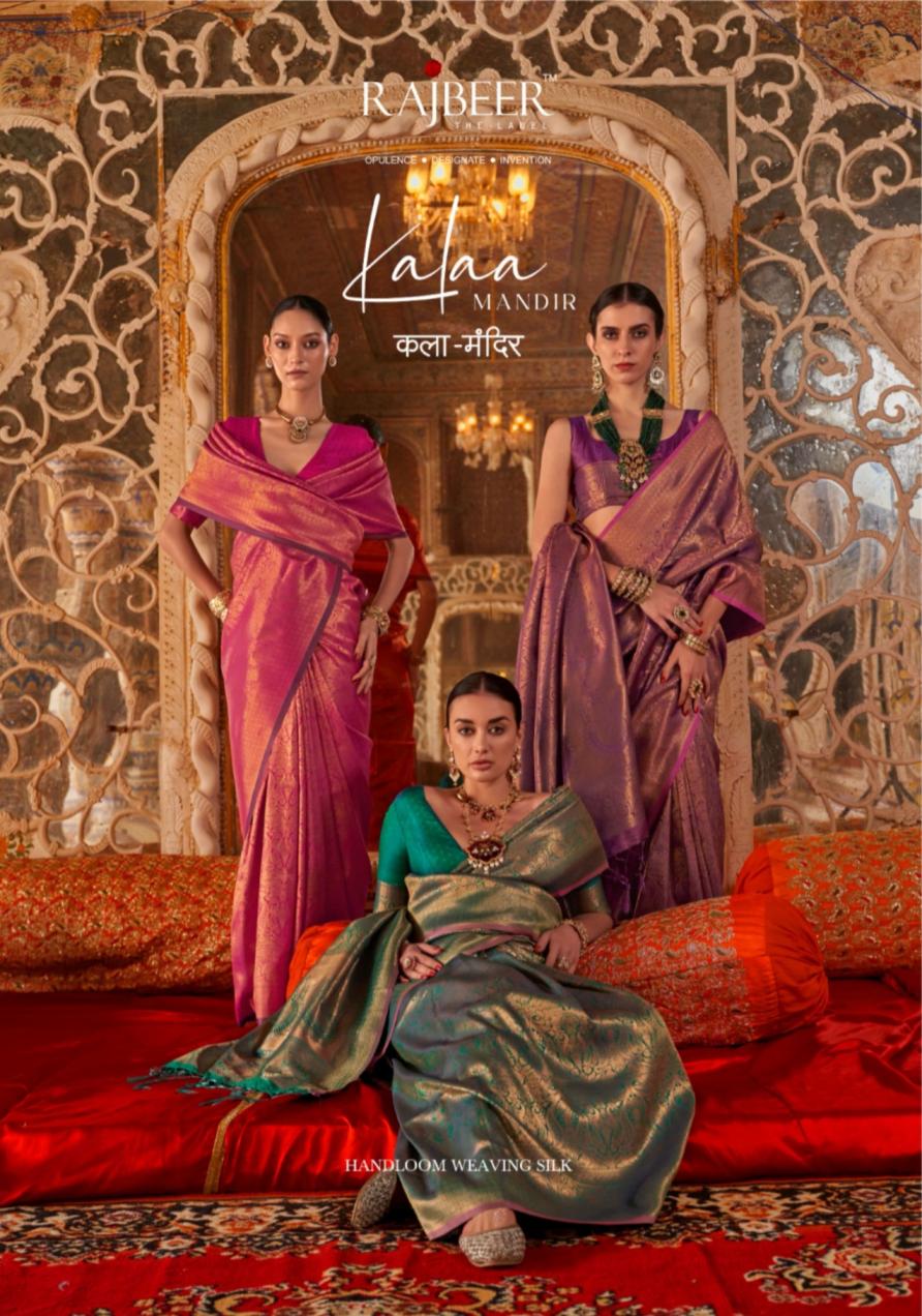 RAJBEER KLAA MANDIR HANDLOOM WEAVING SILK SAREE FOR WOMENS 