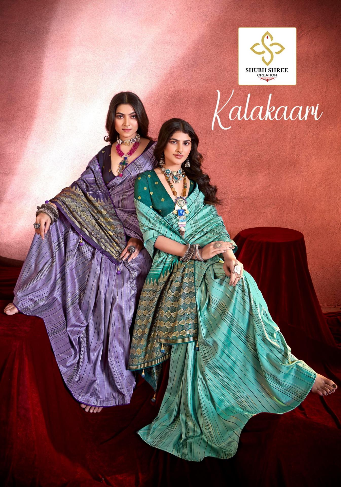 SHUBH SHREE CREATION KALAKAARI STYLISH LOOK TUSSAR SILK SAREES 